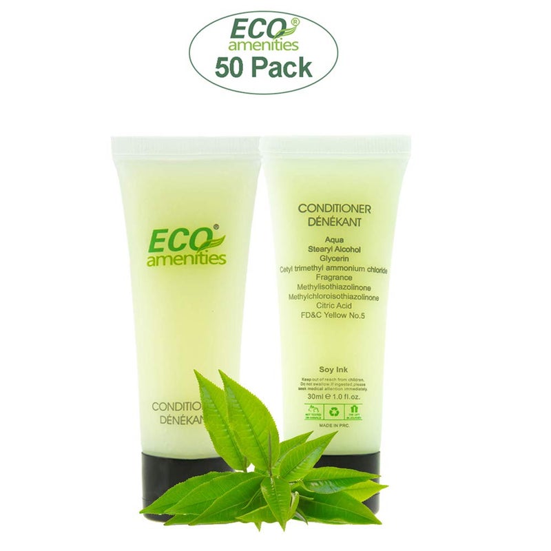 ECO amenities Travel Kit - Mini Shampoo & Conditioner Set - Eco Paraben-Free Soap Bars & Travel Essentials - Individually Wrapped Hotel Amenities Kit - 1 Fl Oz each, Pack of 150, Green Tea - Image 3
